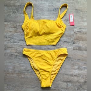 Xhilaration Yellow Ribbed Bikini